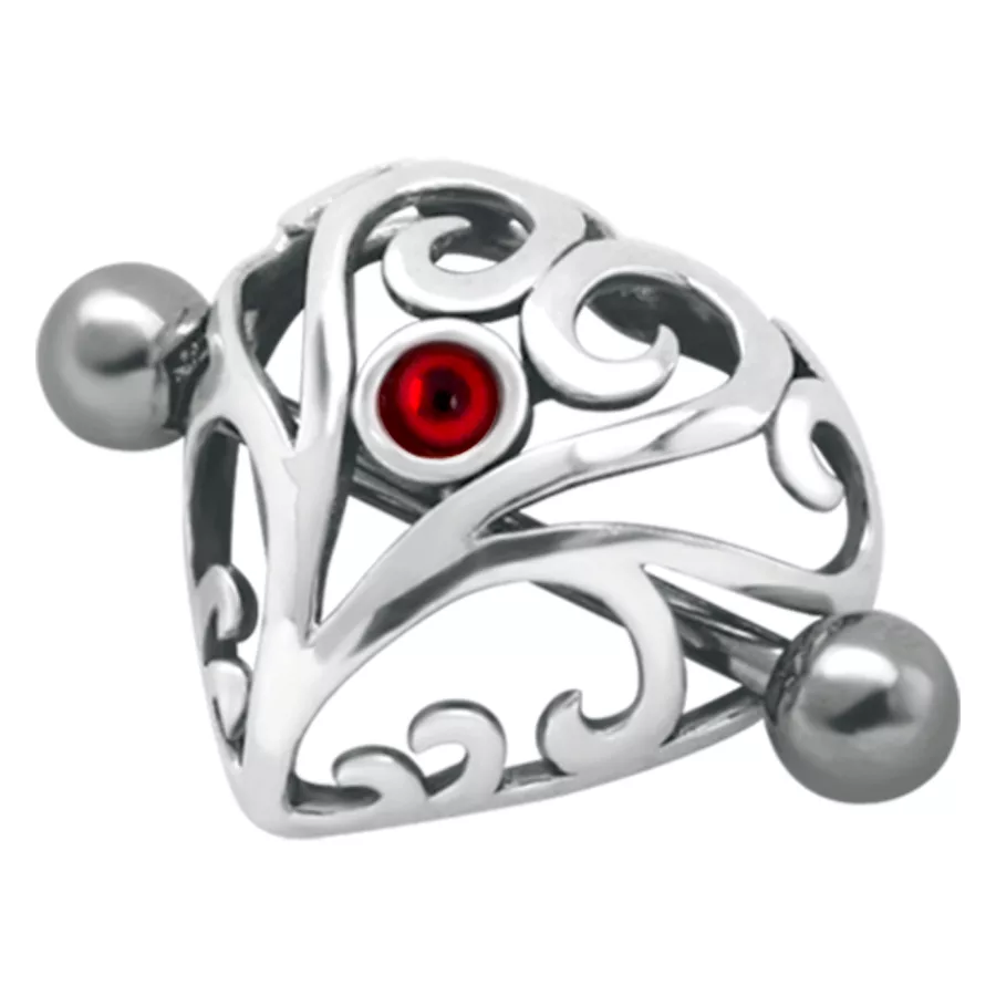 Crown Jewelled Heart Red