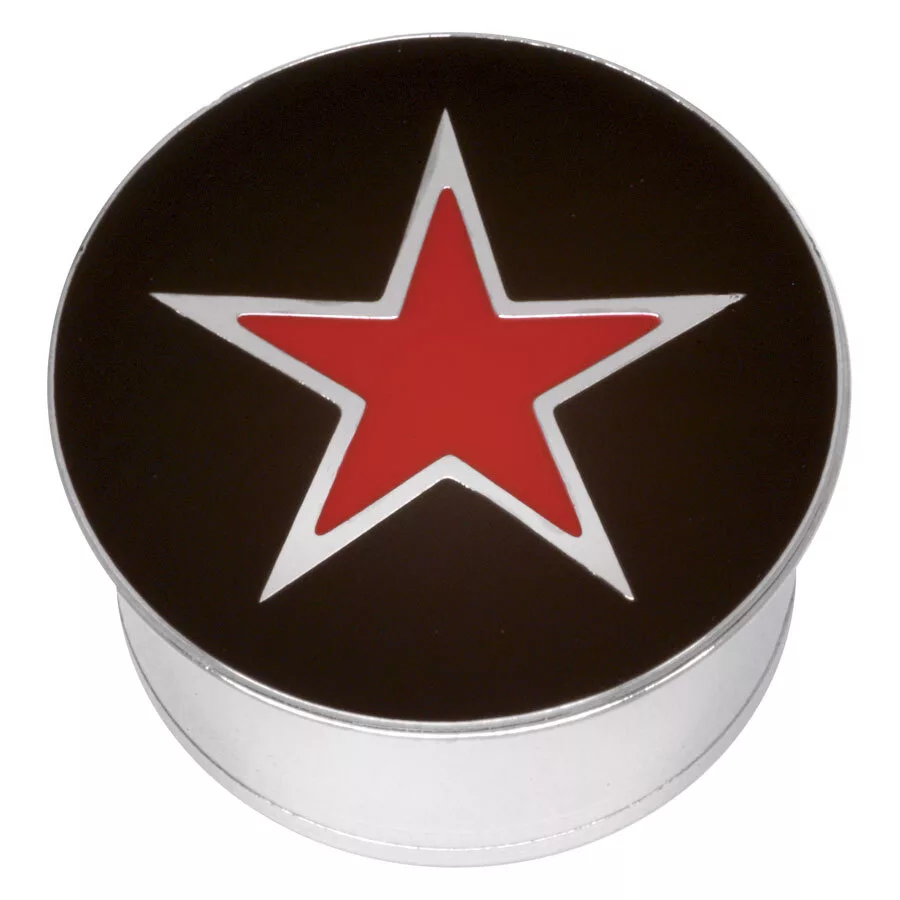 Steel Basicline® Single Flared Impression Plug "Red Star on Black"